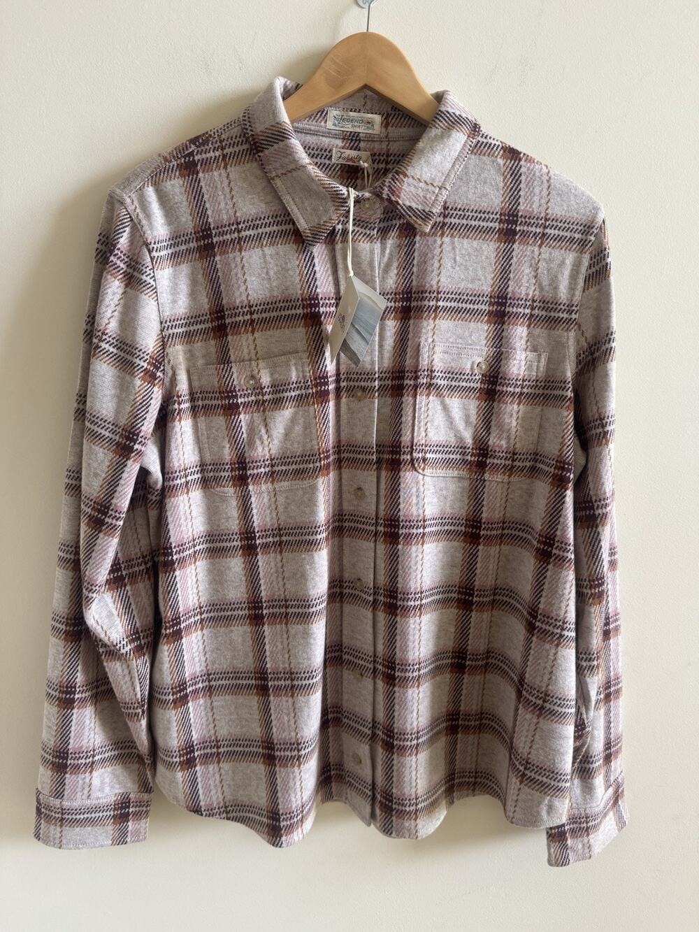NEW Faherty Legend Sweater Shirt Cranberry Haze Women's XL Cabincore Gorp Rustic